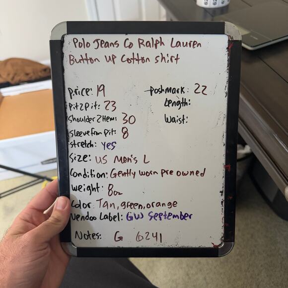 Polo Jeans Co Ralph Lauren Button Up Cotton Shirt US Men's L - Picture 6 of 6